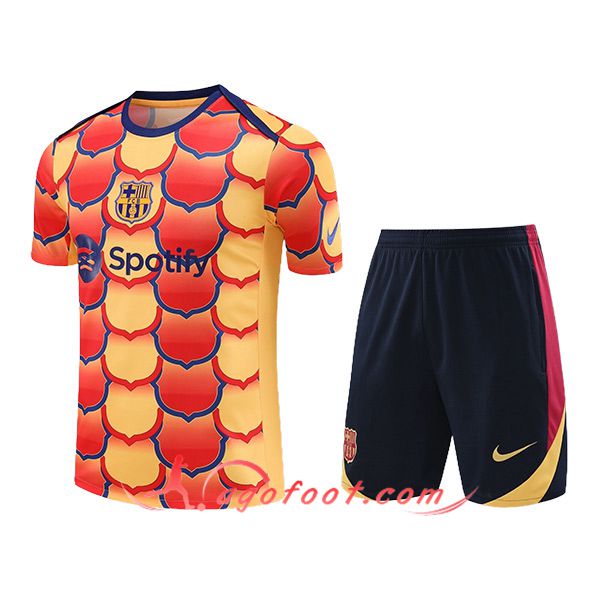 Ensemble Training T-Shirts FC Barcelone Orange/Rouge 2024/2025