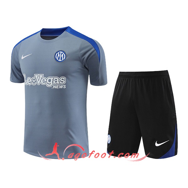 Ensemble Training T-Shirts Inter Milan Gris/Bleu 2024/2025