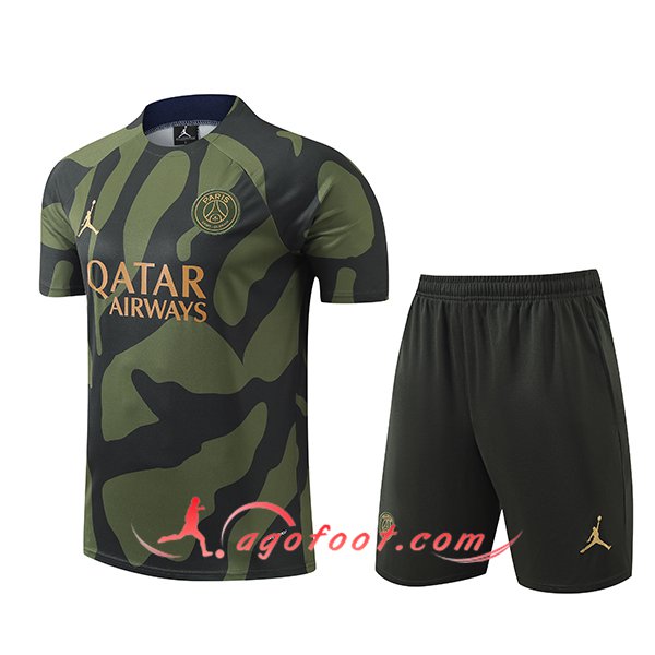 Ensemble Training T-Shirts PSG Vert/Noir 2024/2025