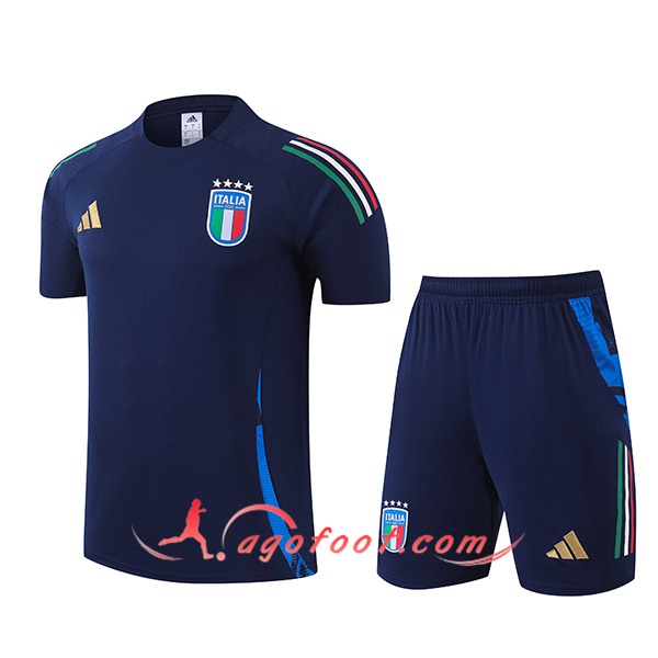 Ensemble Training T-Shirts Italie Bleu Marine 2024/2025