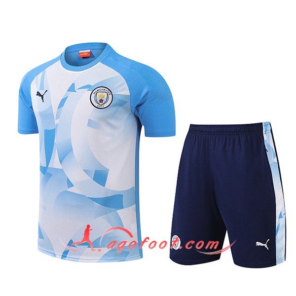 Ensemble Training T-Shirts Manchester City Bleu/Blanc 2024/2025