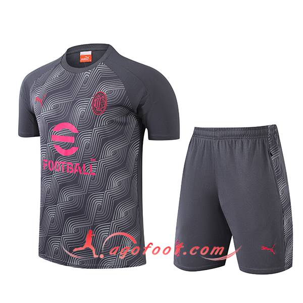 Ensemble Training T-Shirts Milan AC Gris/Rose 2024/2025