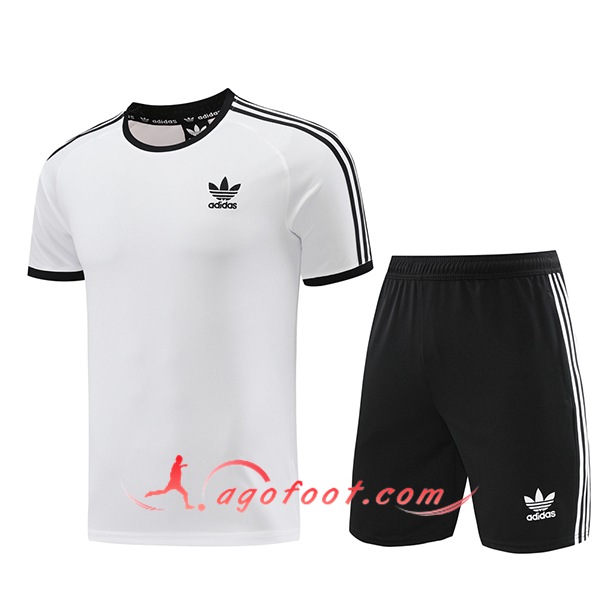 Ensemble Training T-Shirts Adidas Blanc/Noir 2024/2025