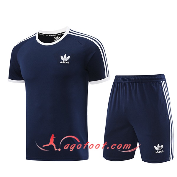 Ensemble Training T-Shirts Adidas Bleu Foncé 2024/2025