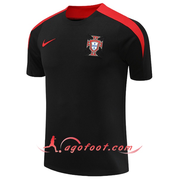 Training T-Shirts Portugal Noir/Rouge 2024/2025