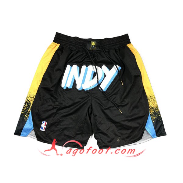 Shorts NBA Indiana Pacers 2024/25 Noir/Jaune -02
