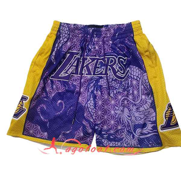 Shorts NBA Los Angeles Lakers 2024/25 Pourpre/Jaune