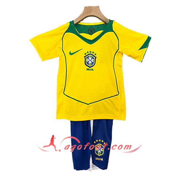 Maillot de Foot Bresil Retro Enfant Domicile 2000