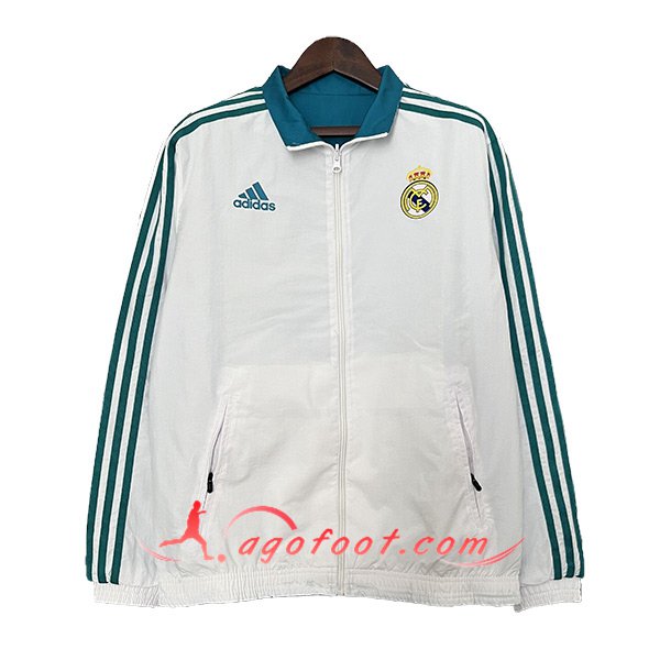 Coupe-Vent Real Madrid Blanc/Vert 2024/2025
