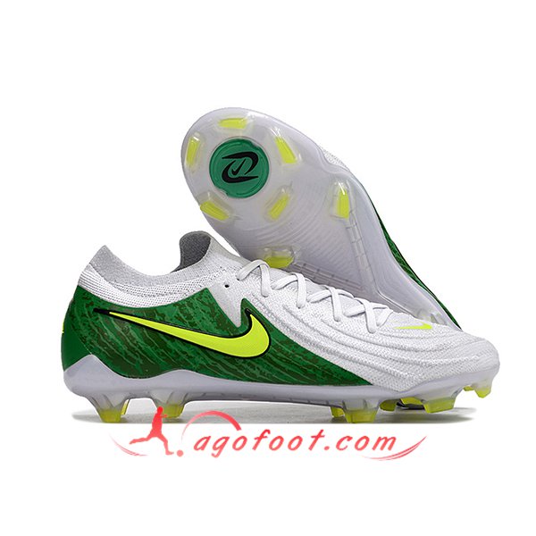 Nike Chaussures de Foot Phantom Luna Elite NU FG Blanc/Vert