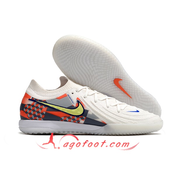 Nike Chaussures de Foot Phantom GX II Elite IC Blanc/Gris/Orange