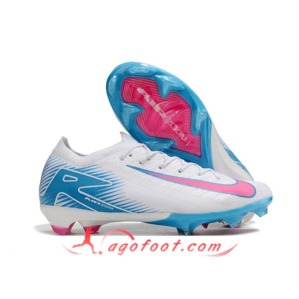 Nike Chaussures de Foot AIR Zoom Mercurial Vapor 16 Elite XXV FG Blanc/Bleu/Rose