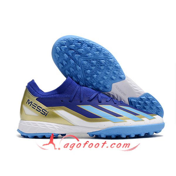 Adidas Chaussures de Foot X CRAZYFAST.3 TF BOOTS Blanc/Jaune/Bleu