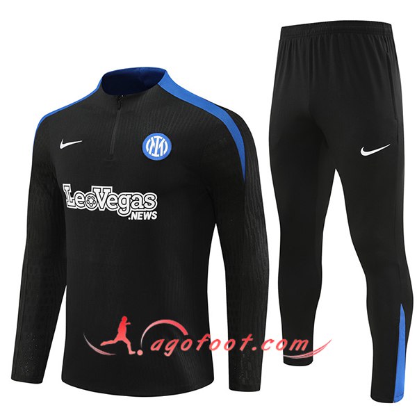 Ensemble Survetement de Foot Inter Milan Noir/Bleu 2024/2025