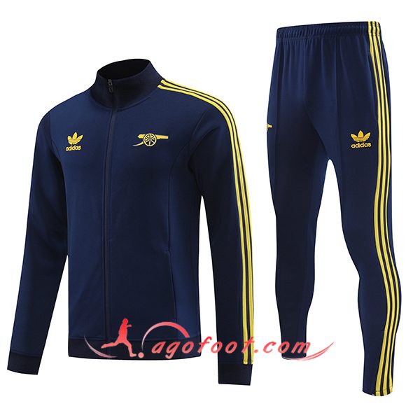 Ensemble Survetement de Foot Veste Foot Arsenal Bleu/Jaune 2024/2025