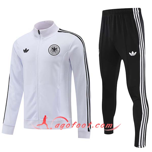Ensemble Survetement de Foot Veste Foot Allemagne Blanc/Bleu 2024/2025