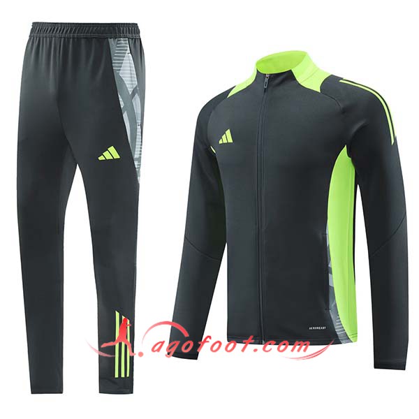 Ensemble Survetement de Foot Veste Foot Adidas Gris/Vert 2024/2025