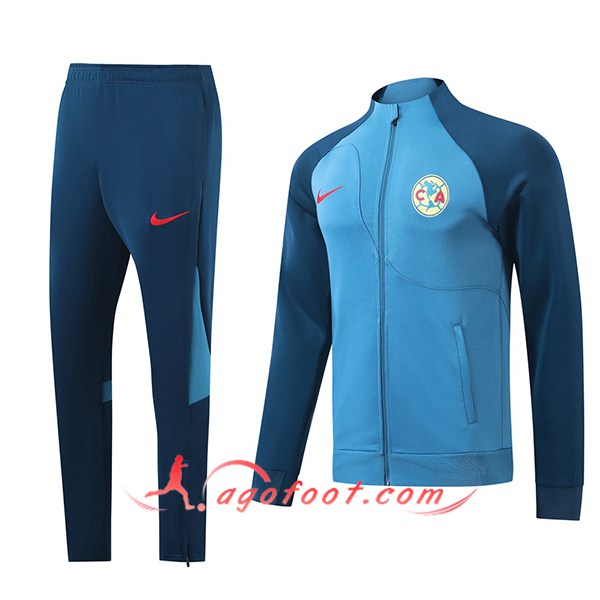Ensemble Survetement de Foot Veste Foot Club America Bleu 2024/2025