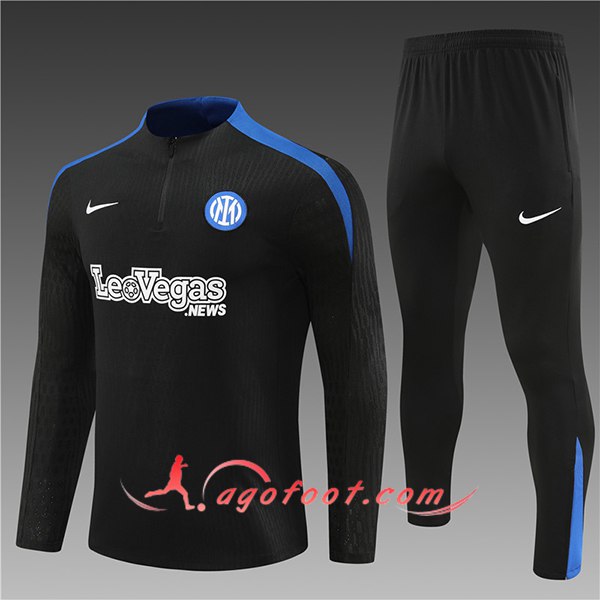 Ensemble Survetement de Foot Inter Milan Enfant Noir/Bleu 2024/2025