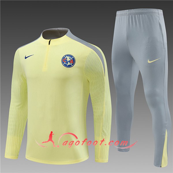 Ensemble Survetement de Foot Club America Enfant Jaune/Gris 2024/2025