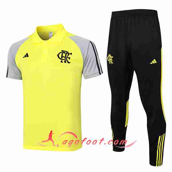 Ensemble Polo Foot Flamengo Jaune/Noir/Gris 2024/2025