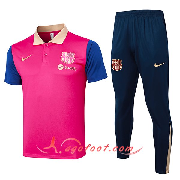 Ensemble Polo Foot FC Barcelone Rose/Bleu 2024/2025