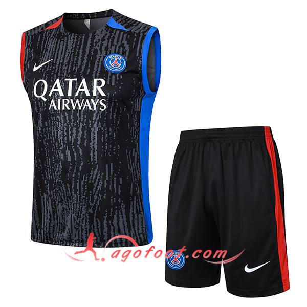Ensemble Training Debardeur PSG Noir/Gris/Rouge/Bleu 2024/2025