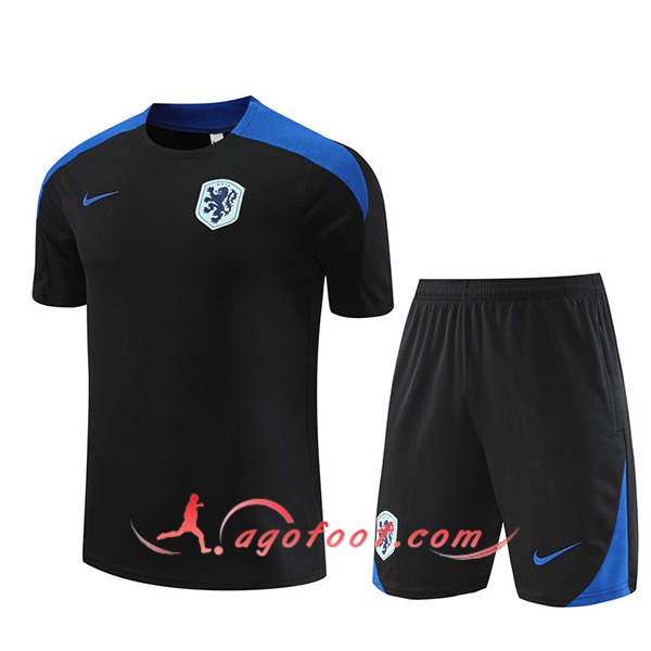 Training T-Shirts Pays-Bas Noir/Bleu 2024/2025