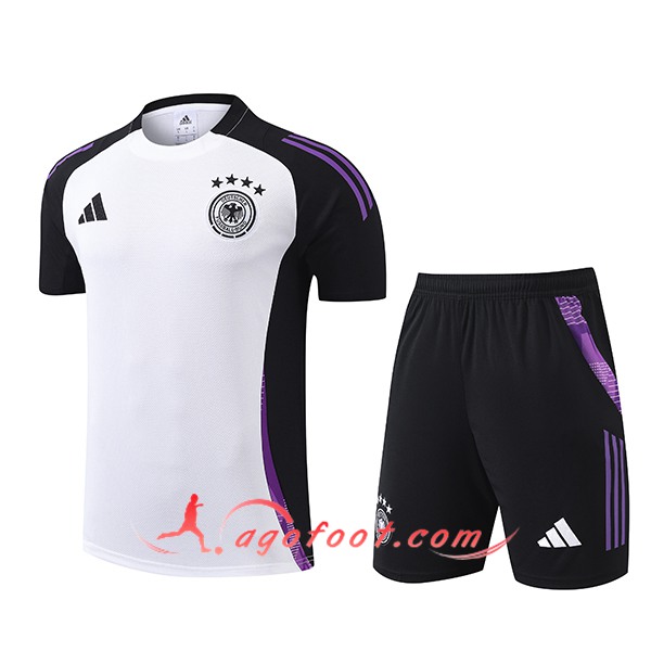 Training T-Shirts Allemagne Blanc/Noir/Pourpre 2024/2025