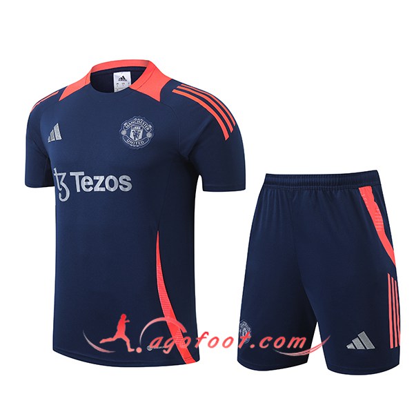 Training T-Shirts Manchester United Bleu/Orange 2024/2025