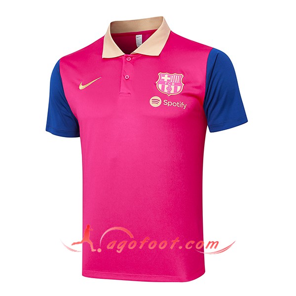 Polo Foot FC Barcelone Rose/Bleu 2024/2025