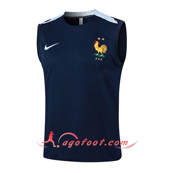 Training Debardeur France Bleu Foncé 2024/2025