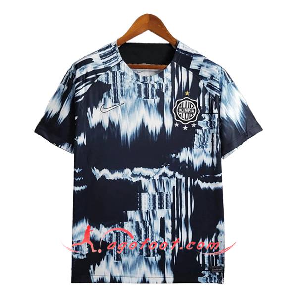 Training T-Shirts Club Olimpia Noir/Blanc/Bleu 2024/2025