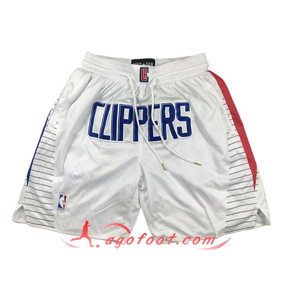 Shorts NBA Los Angeles Clippers 2024/25 Blanc/Rouge/Bleu