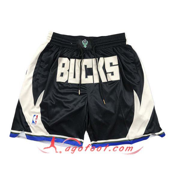 Shorts NBA Milwaukee Bucks 2024/25 Noir/Beige