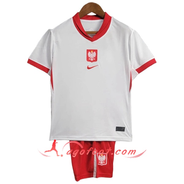 Maillot de Foot Pologne Enfant Domicile UEFA Euro 2024