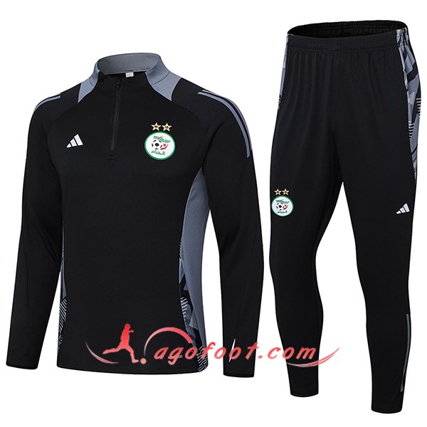 Ensemble Survetement de Foot Algeria Noir/Gris 2024/2025