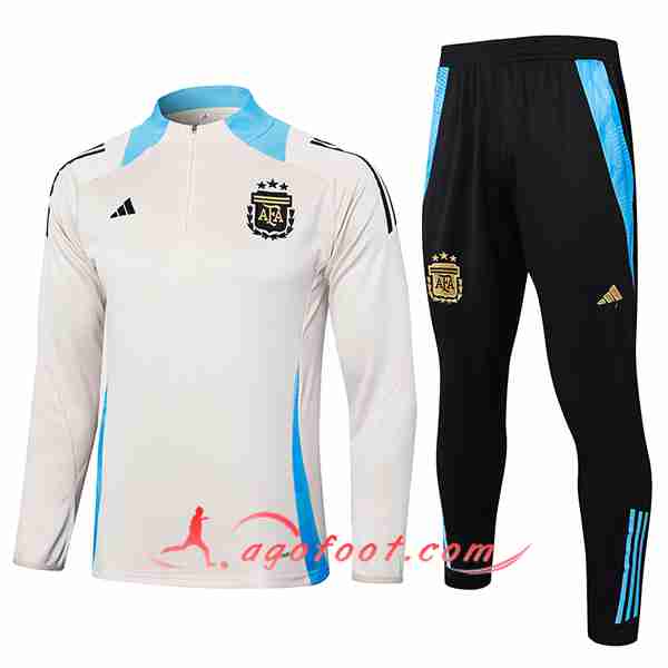 Ensemble Survetement de Foot Argentine Beige/Bleu 2024/2025