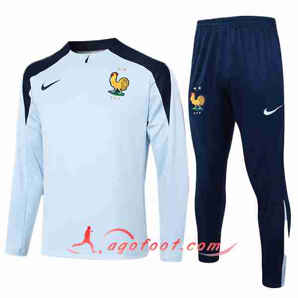 Ensemble Survetement de Foot France Bleu Clair 2024/2025 -02