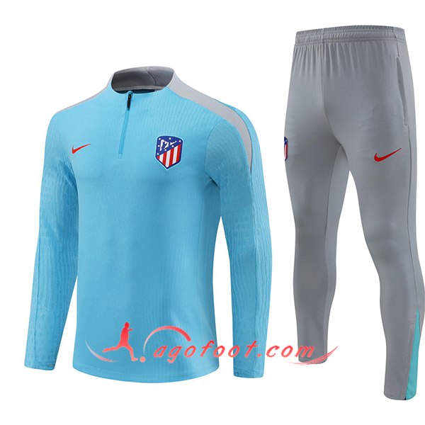 Ensemble Survetement de Foot Atletico Madrid Bleu Clair 2024/2025