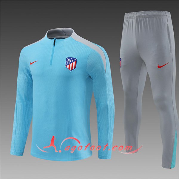 Ensemble Survetement de Foot Atletico Madrid Bleu Clair 2024/2025