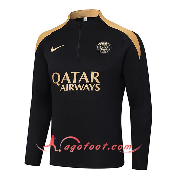 Sweatshirt Training PSG Noir/Jaune 2024/2025
