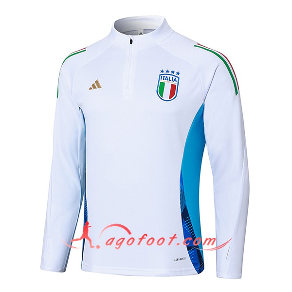 Sweatshirt Training Italie Blanc/Bleu 2024/2025 -02