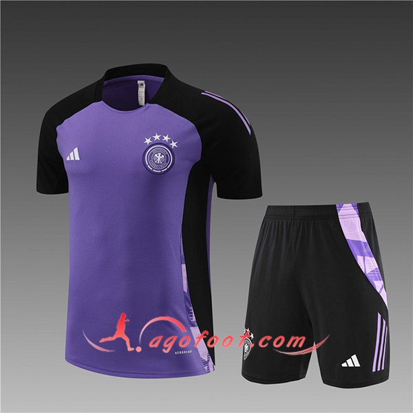 Ensemble Training T-Shirts Allemagne Enfant Pourpre/Noir 2024/2025