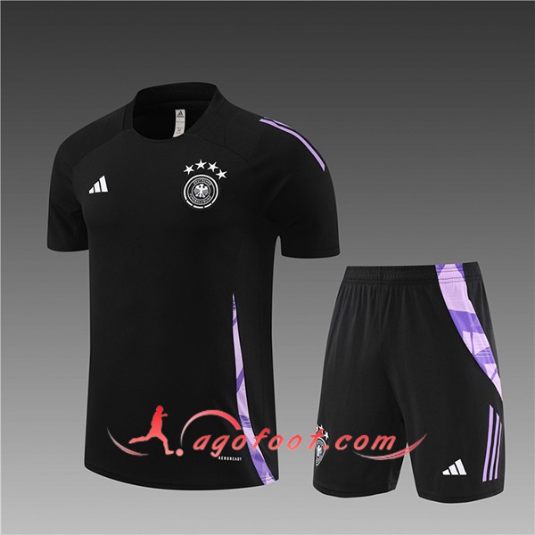 Ensemble Training T-Shirts Allemagne Enfant Noir/Pourpre 2024/2025