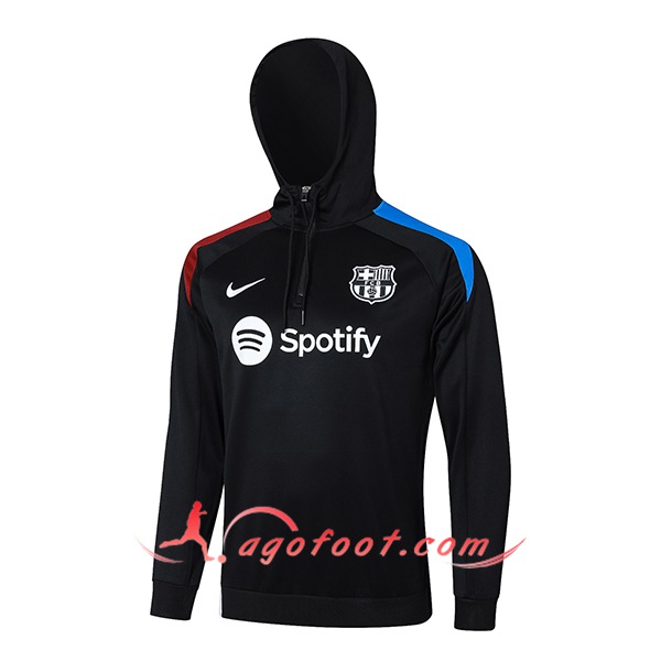 Veste A Capuche FC Barcelone Noir/Rouge/Bleu 2024/2025 -02