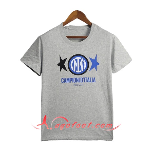 Maillot de Foot Inter Milan T-Shirt Champion 2 Gris 2023/2024