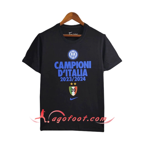 Maillot de Foot Inter Milan T-Shirt Champion Noir 2023/2024