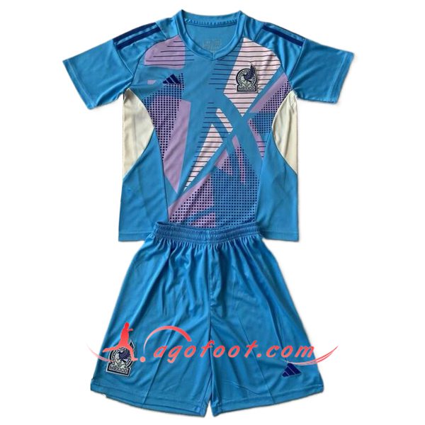 Maillot de Foot Mexique Enfant Gardien de But Bleu 2024/2025