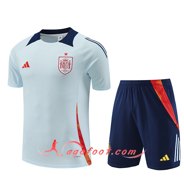 Ensemble Training T-Shirts Espagne Bleu Clair 2024/2025